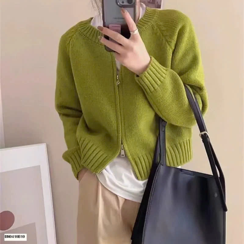 ÁO LEN KÉO KHÓA TRƠN MÀU