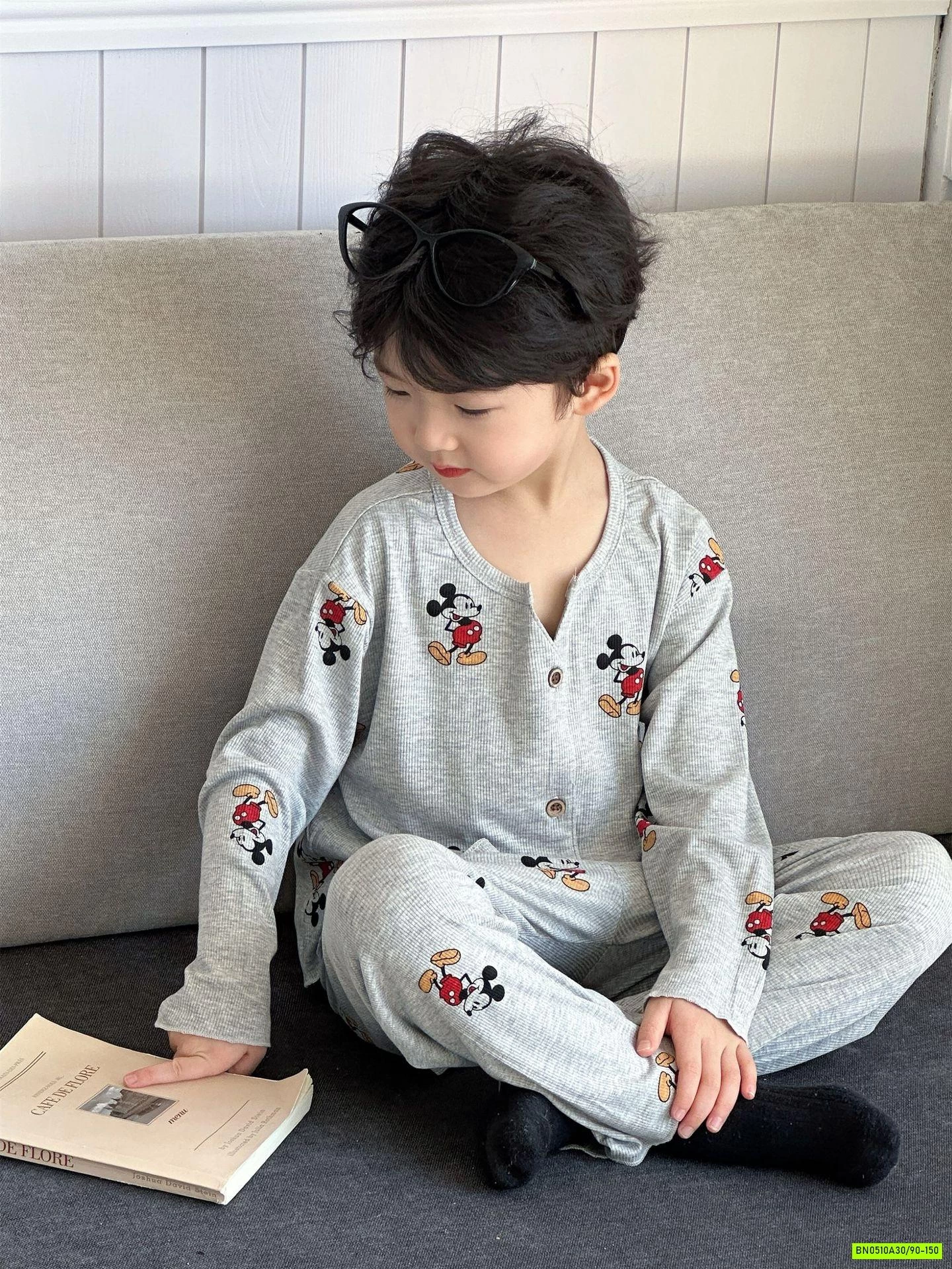 BỘ NGỦ MICKEY XÁM