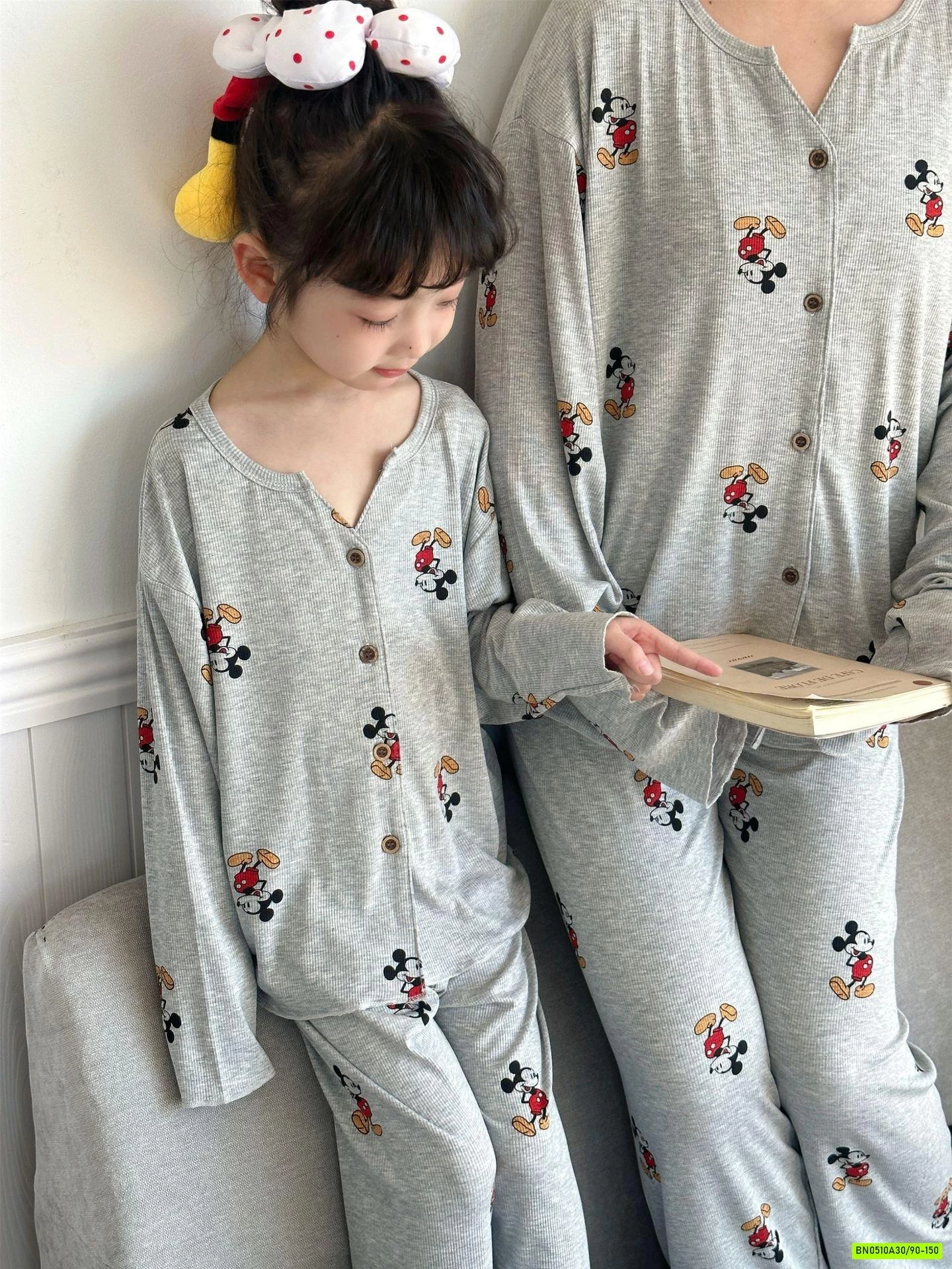 BỘ NGỦ MICKEY XÁM