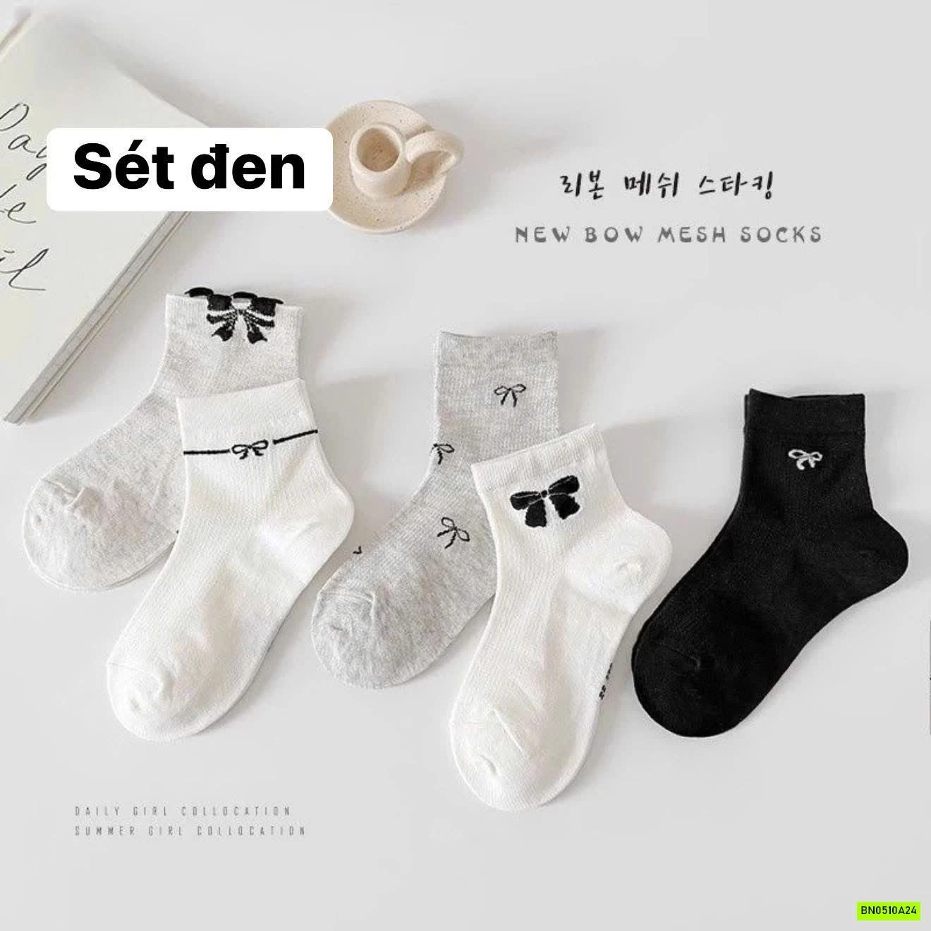 SET 5 ĐÔI TẤT LƯỚI BÉ GÁI