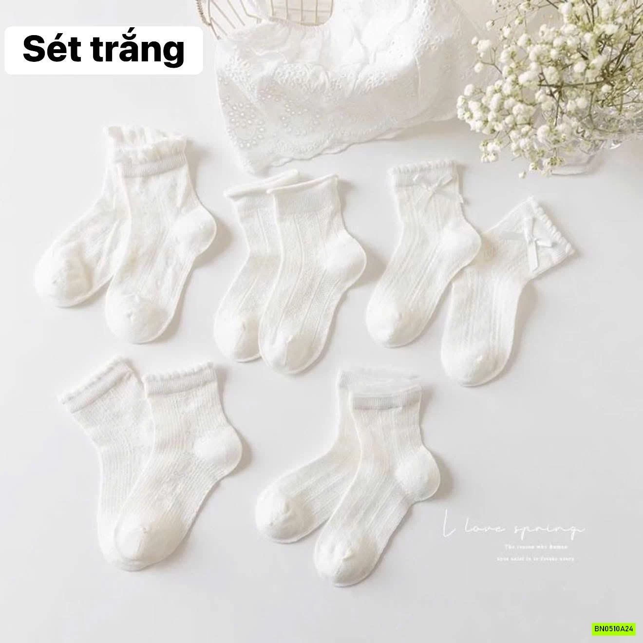 SET 5 ĐÔI TẤT LƯỚI BÉ GÁI