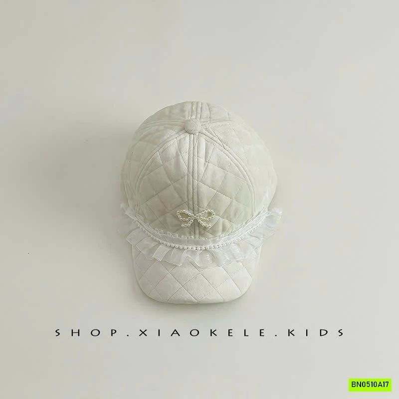 MŨ KẾT NHUNG PHỐI REN