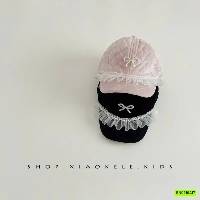 MŨ KẾT NHUNG PHỐI REN