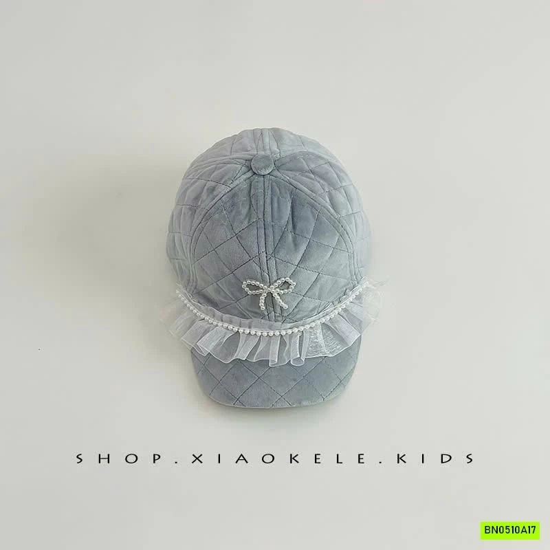 MŨ KẾT NHUNG PHỐI REN