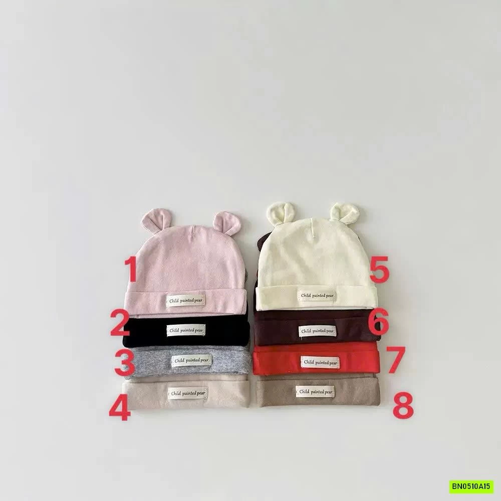 MŨ COTTON TAI GẤU