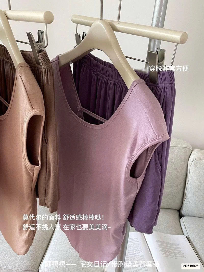 BỘ NGỦ COTTON MỀM CỘC TAY