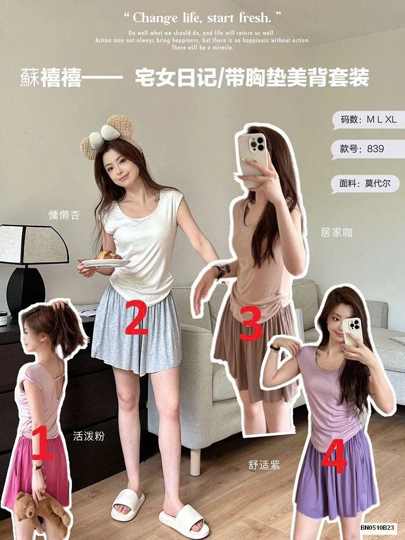 BỘ NGỦ COTTON MỀM CỘC TAY