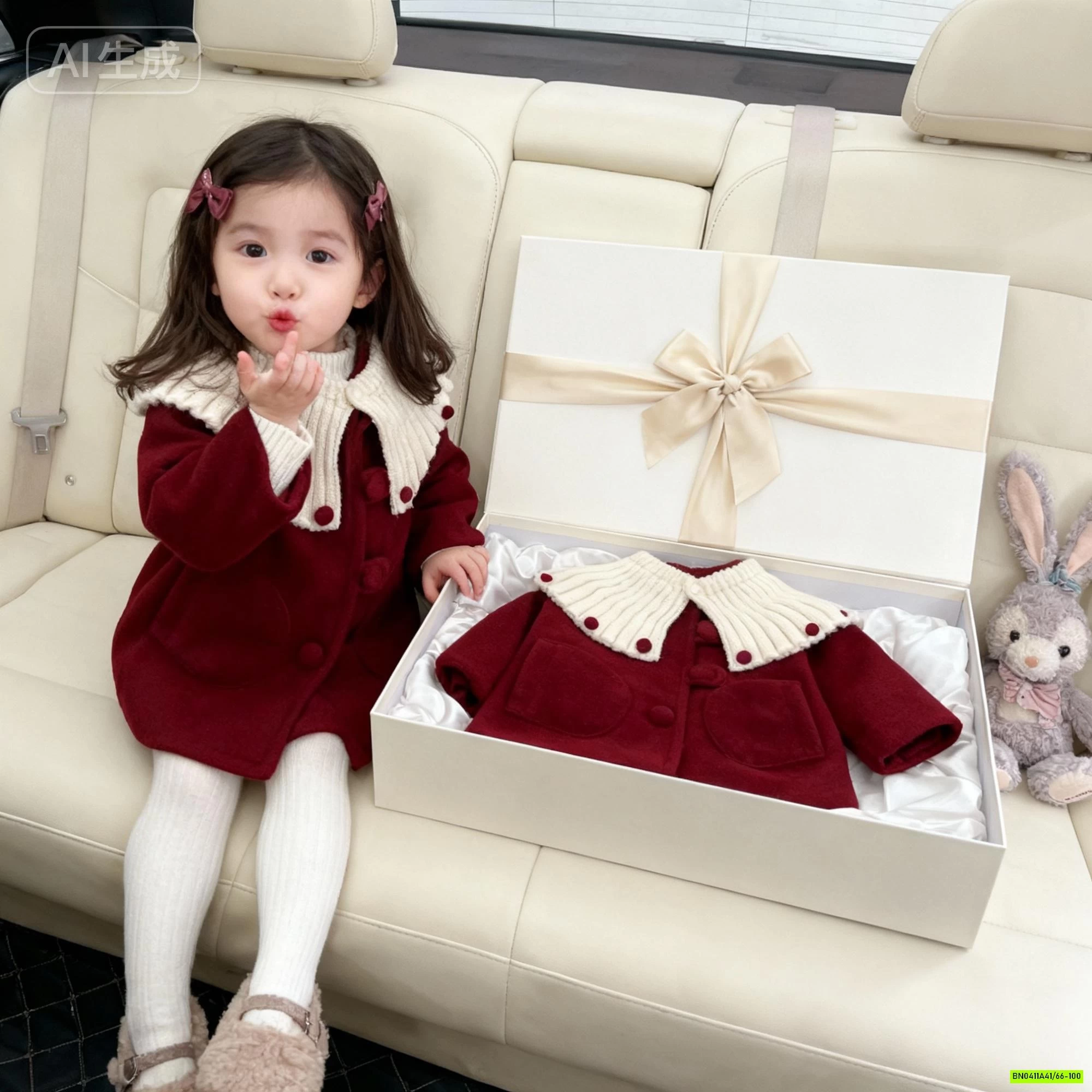 KHOÁC NỈ ĐỎ LÓT NHUNG KÈM CHOÀNG