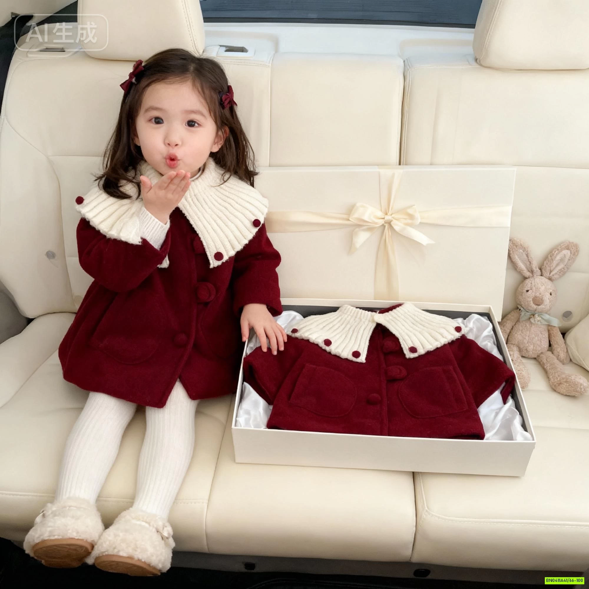 KHOÁC NỈ ĐỎ LÓT NHUNG KÈM CHOÀNG