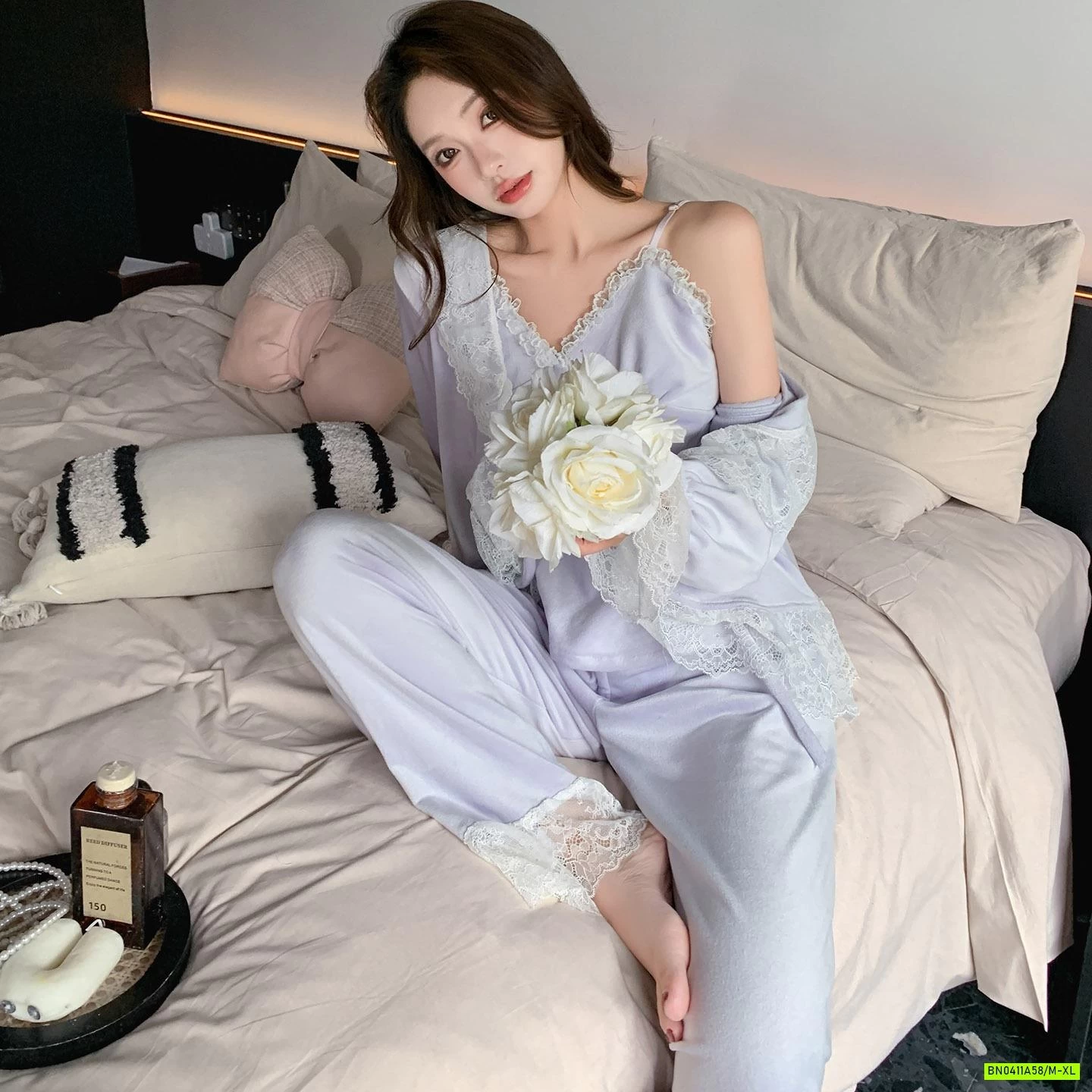 BỘ NGỦ NHUNG 3 CHI TIẾT CAO CẤP