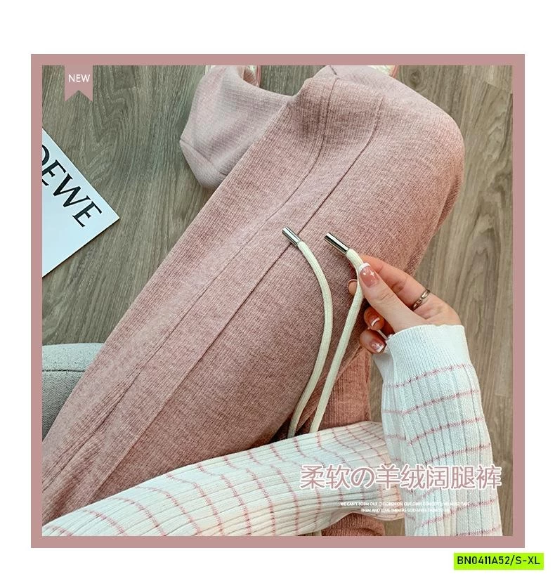 QUẦN NỈ SUÔNG GÂN TRƯỚC CẠP CHUN