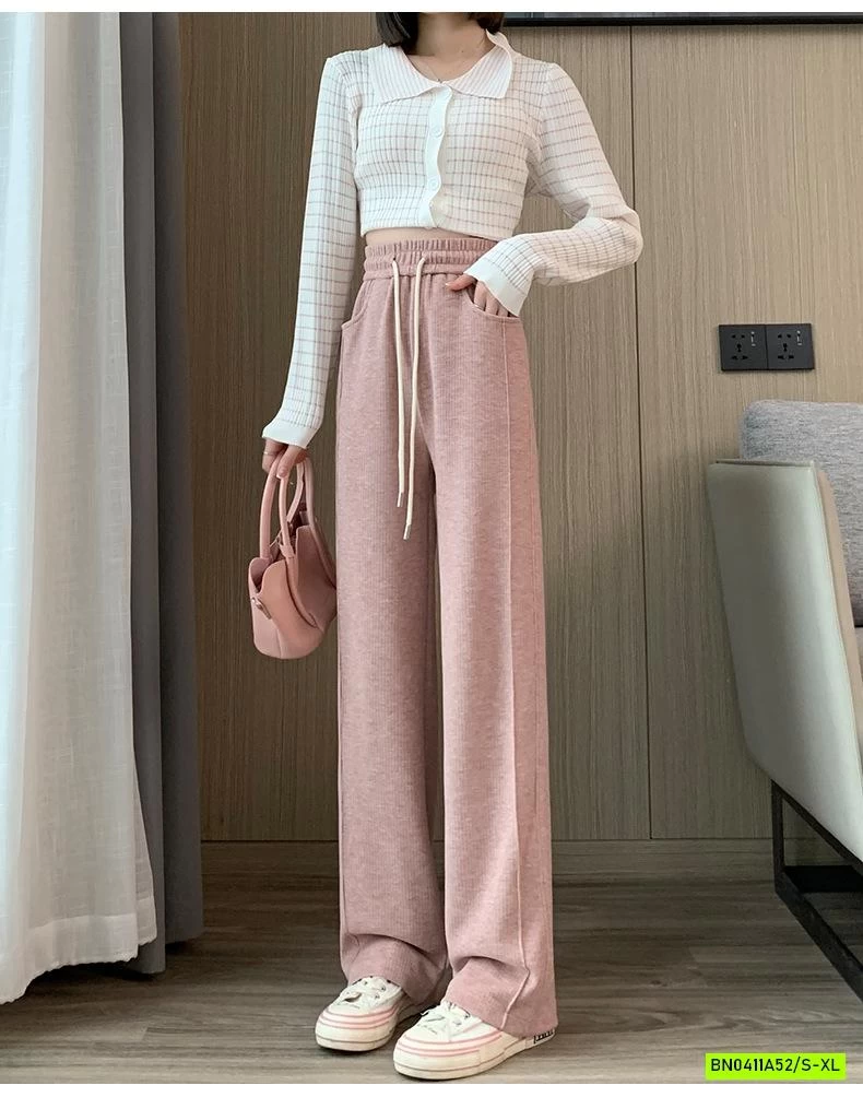 QUẦN NỈ SUÔNG GÂN TRƯỚC CẠP CHUN