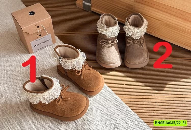 BOOT DA LỘN LÓT NHUNG VIỀN REN