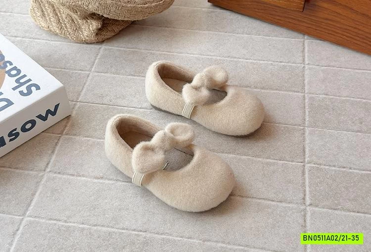 GIÀY BÚP BÊ DẠ LÔNG GẮN NƠ