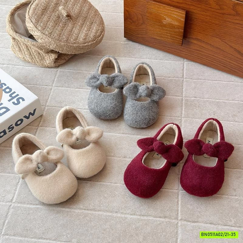 GIÀY BÚP BÊ DẠ LÔNG GẮN NƠ