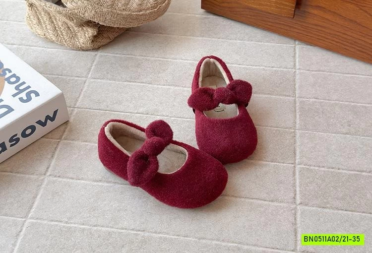 GIÀY BÚP BÊ DẠ LÔNG GẮN NƠ