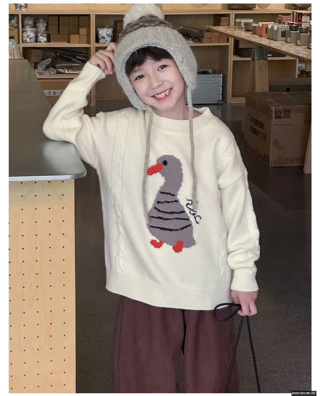 ÁO LEN CỔ TRÒN CON VỊT AOAOKIDS