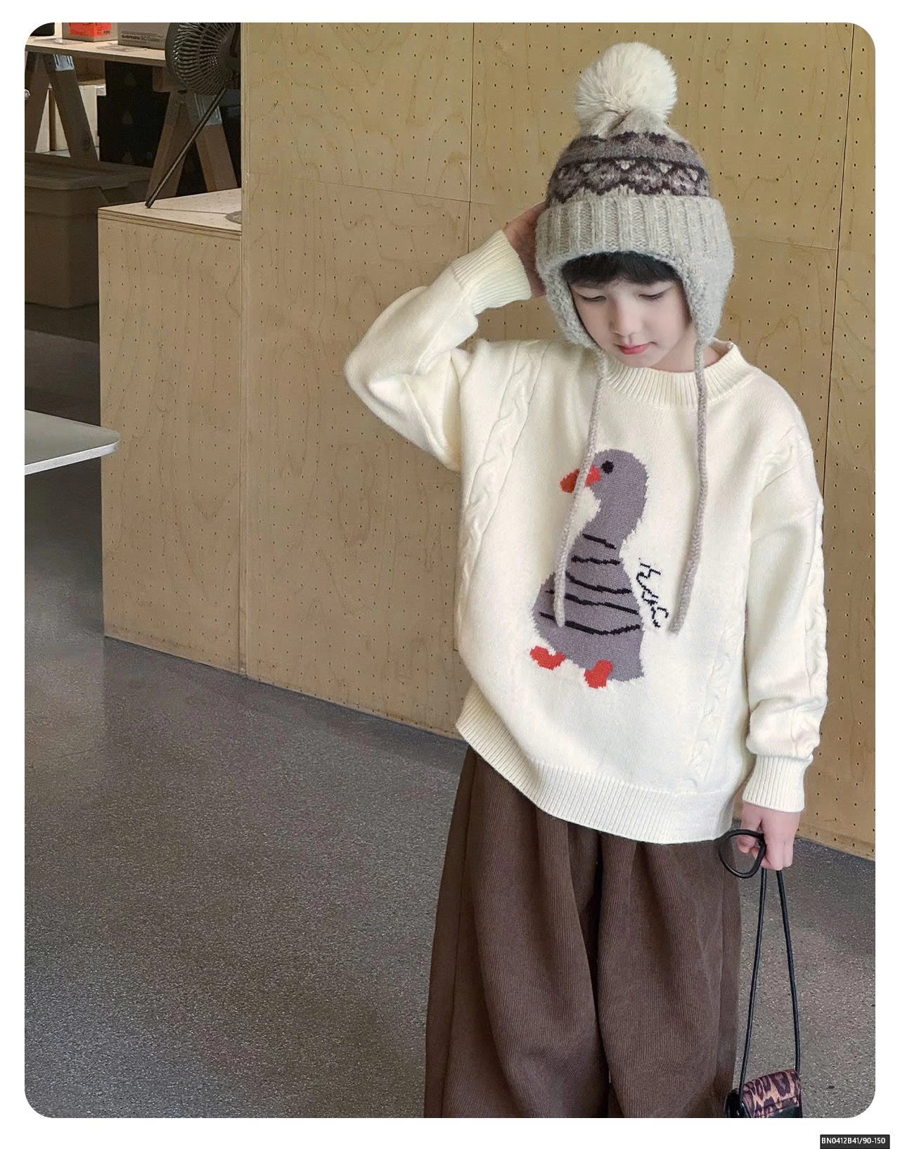 ÁO LEN CỔ TRÒN CON VỊT AOAOKIDS