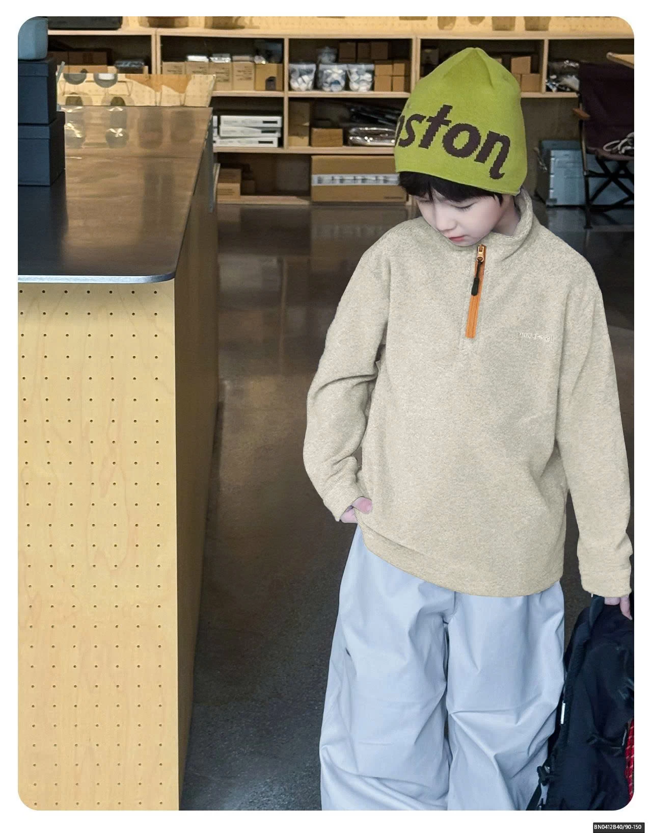 ÁO NỈ BÔNG CỔ KHÓA AOAOKIDS