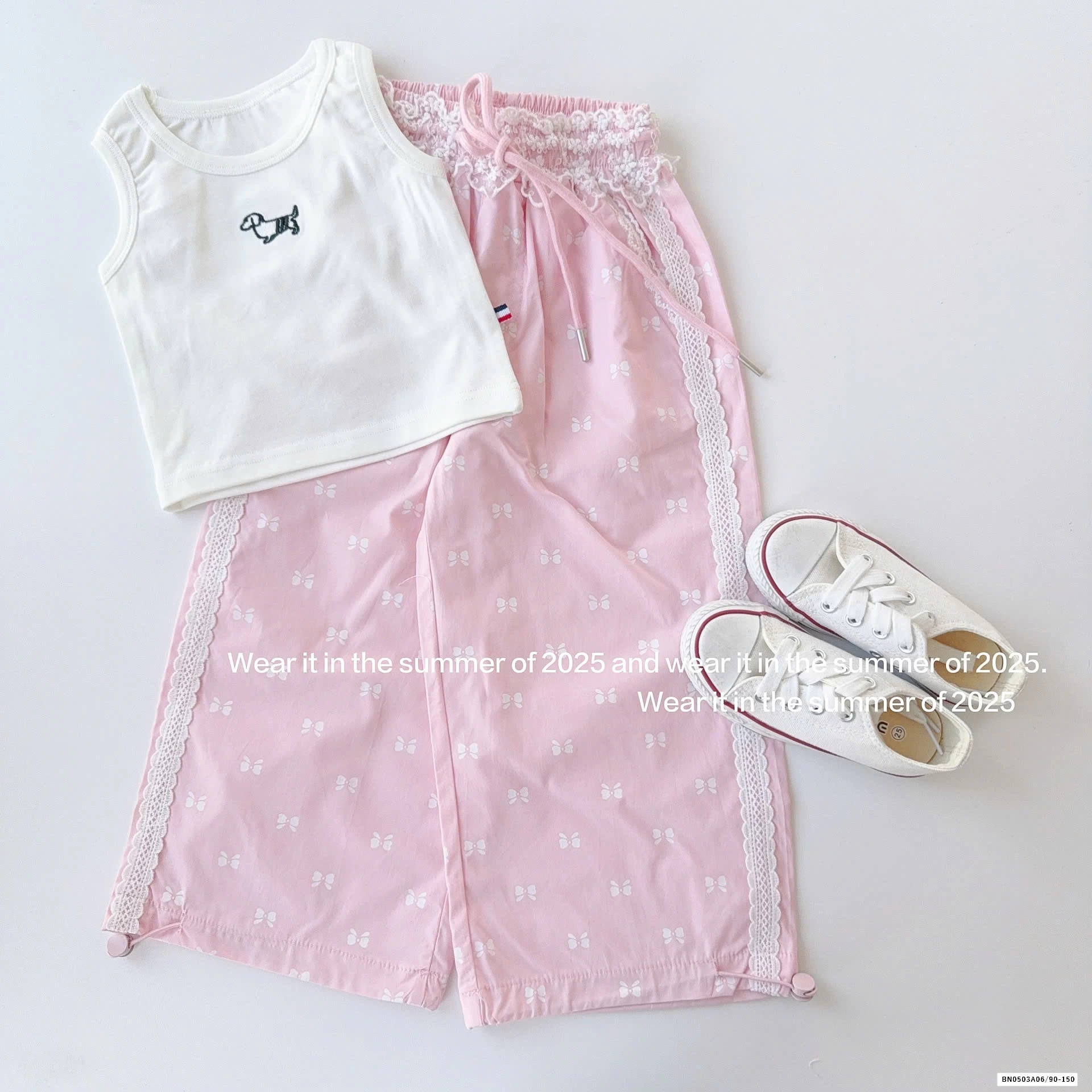 QUẦN SUÔNG NƠ CẠP REN T&QKIDS