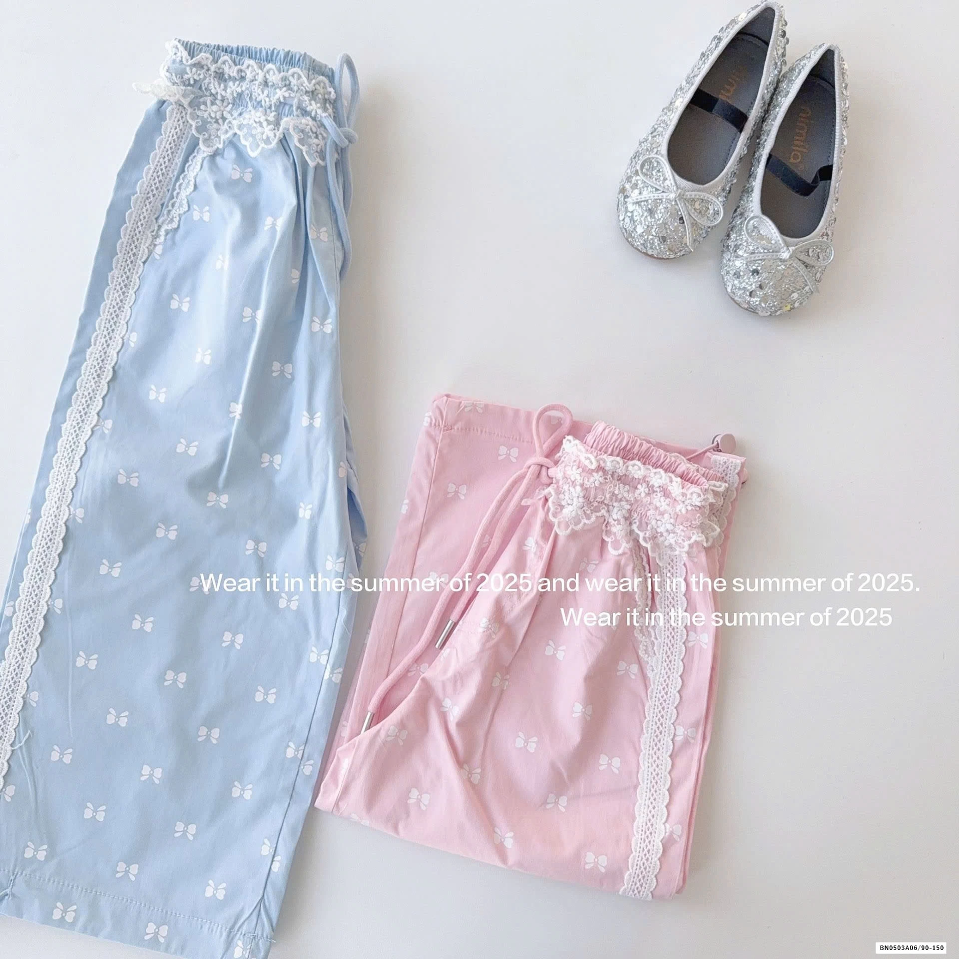 QUẦN SUÔNG NƠ CẠP REN T&QKIDS