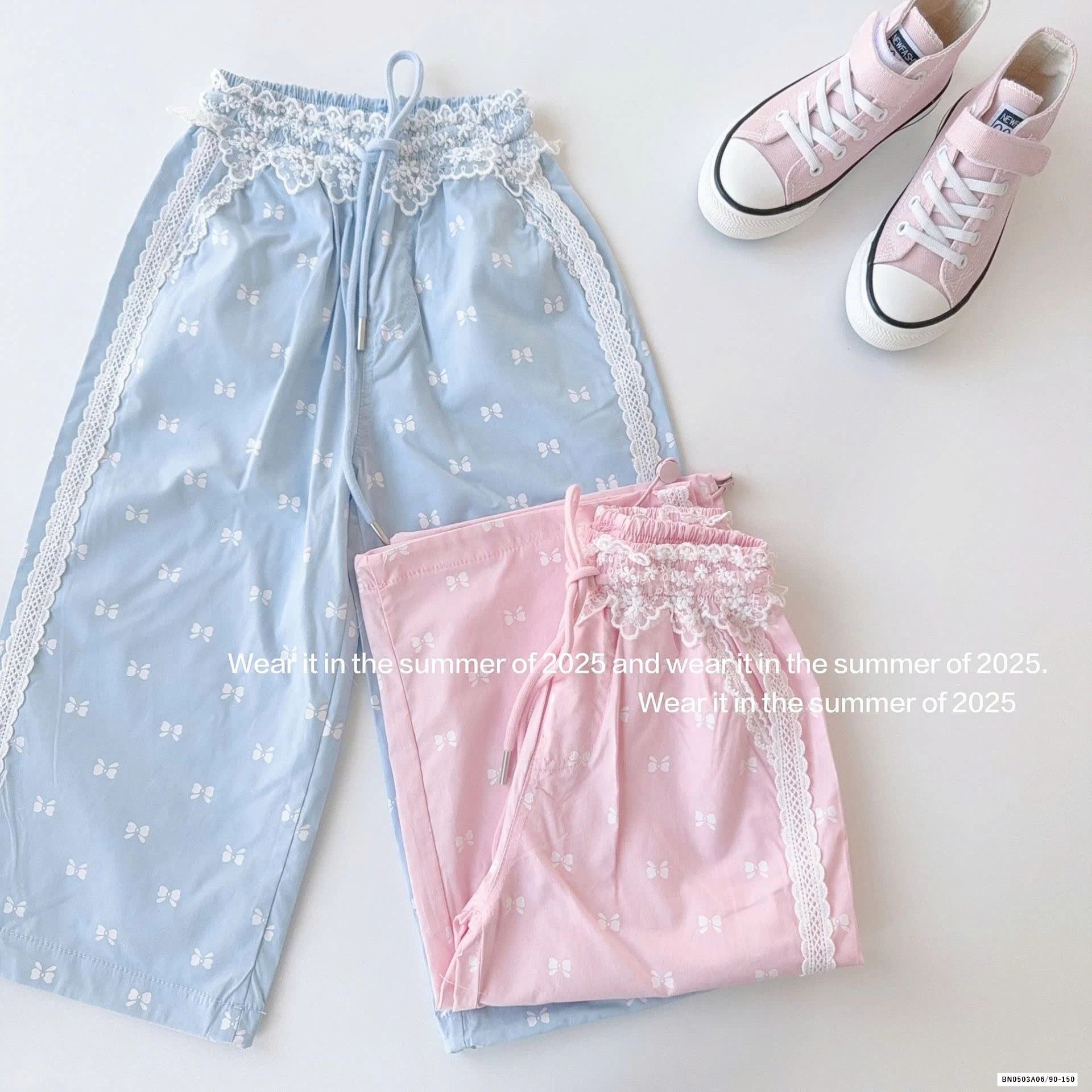 QUẦN SUÔNG NƠ CẠP REN T&QKIDS