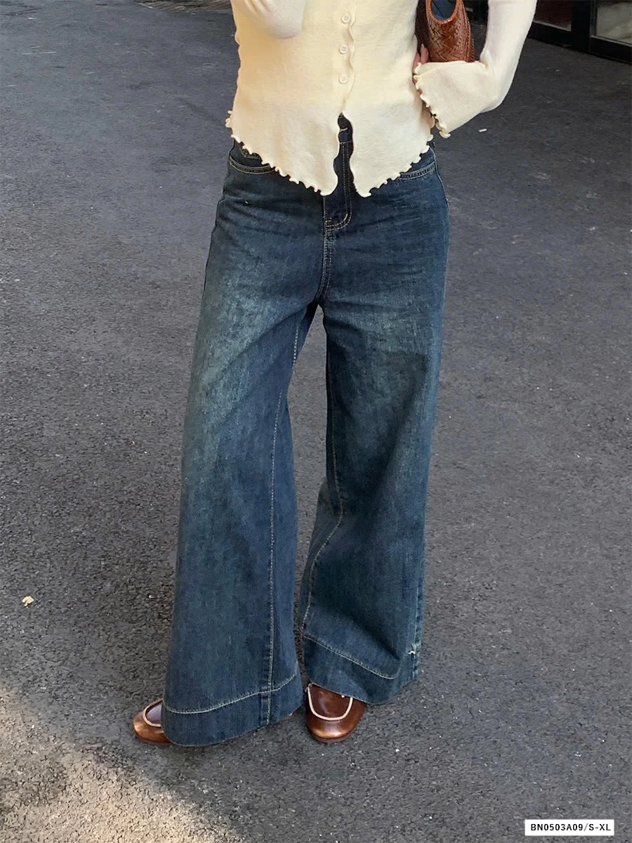 JEANS SUÔNG VIỀN GẤU