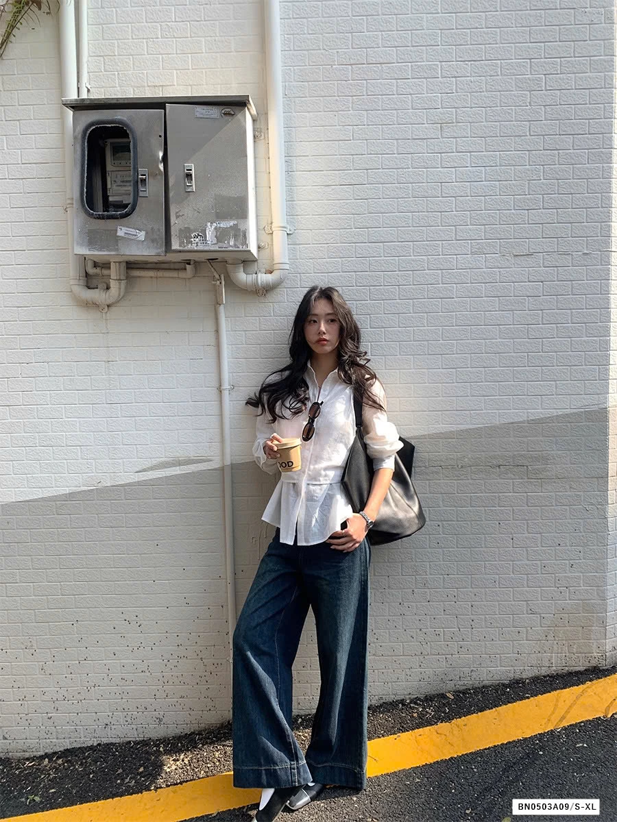 JEANS SUÔNG VIỀN GẤU