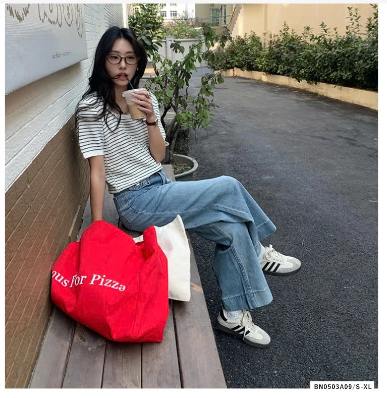 JEANS SUÔNG VIỀN GẤU