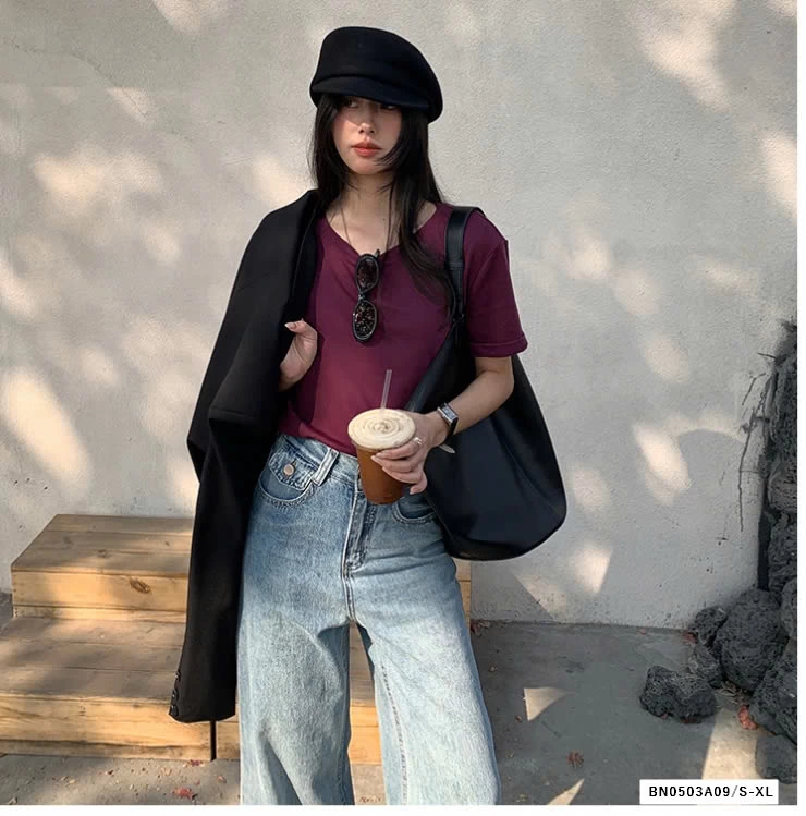 JEANS SUÔNG VIỀN GẤU