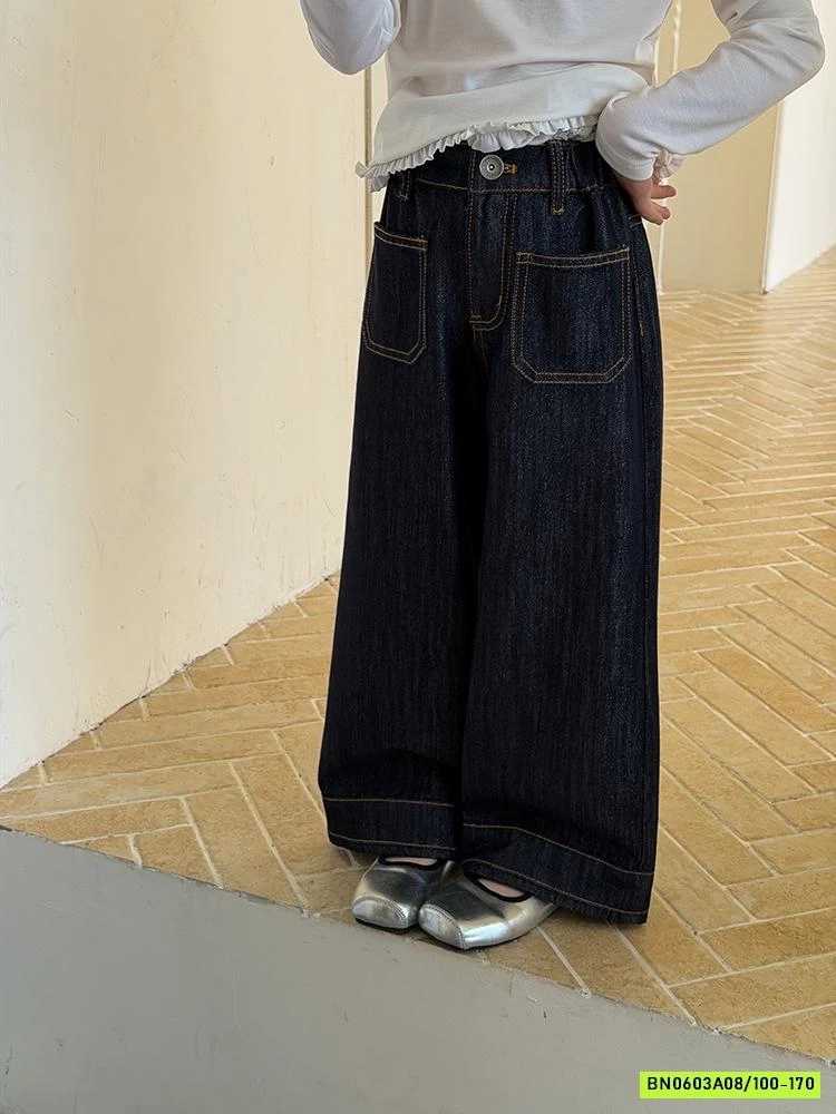 JEANS SUÔNG CHỈ NỔI 26A074 AMBB