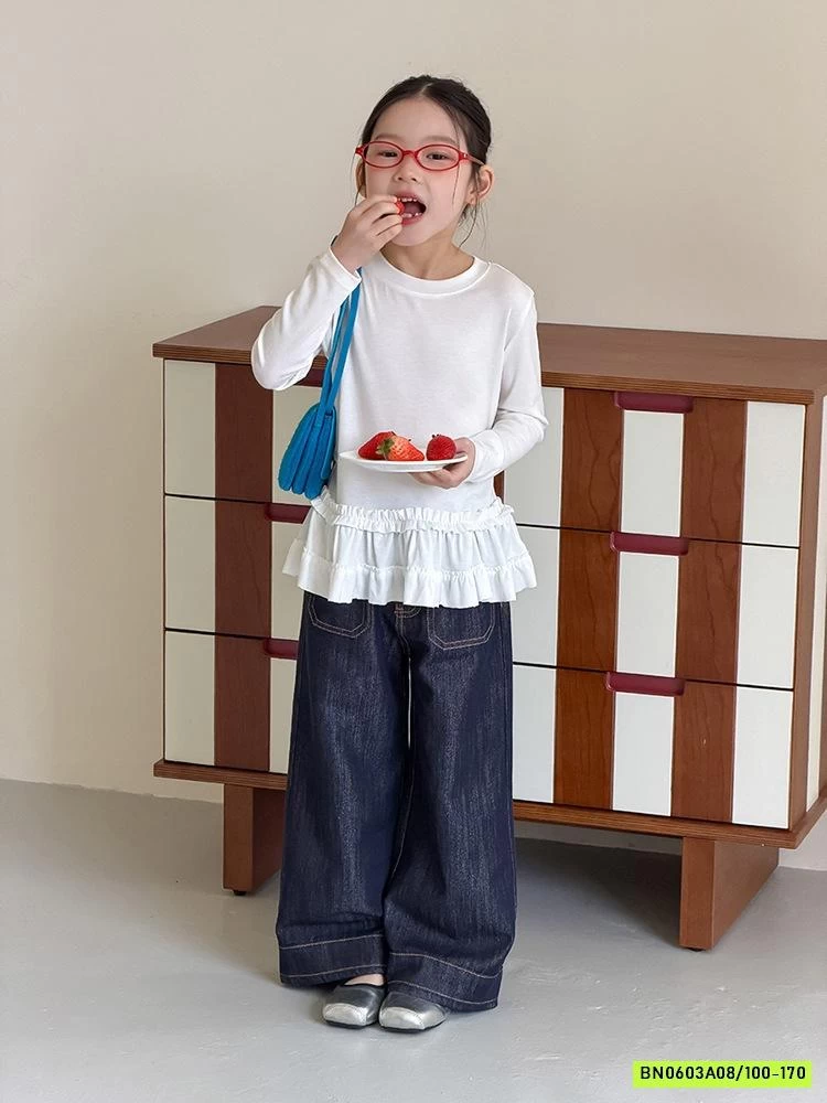 JEANS SUÔNG CHỈ NỔI 26A074 AMBB