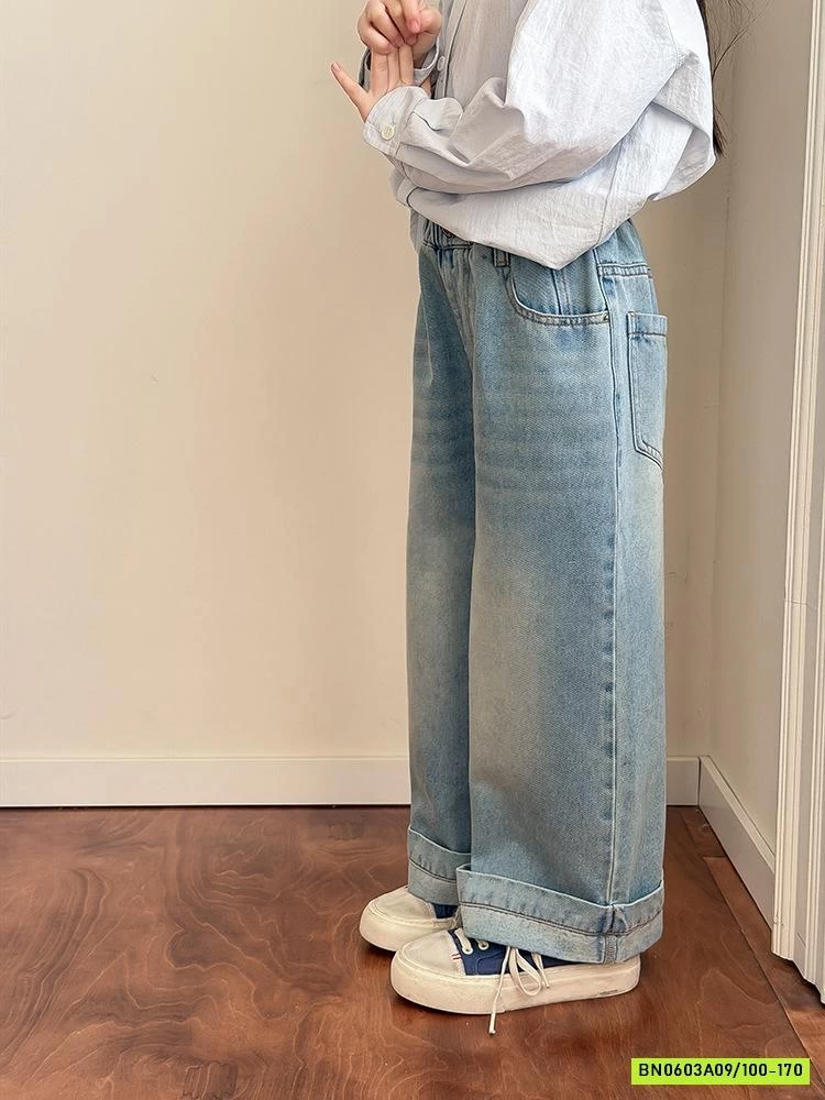 DENIM SUÔNG GẤP GẤU 26A023 AMBB