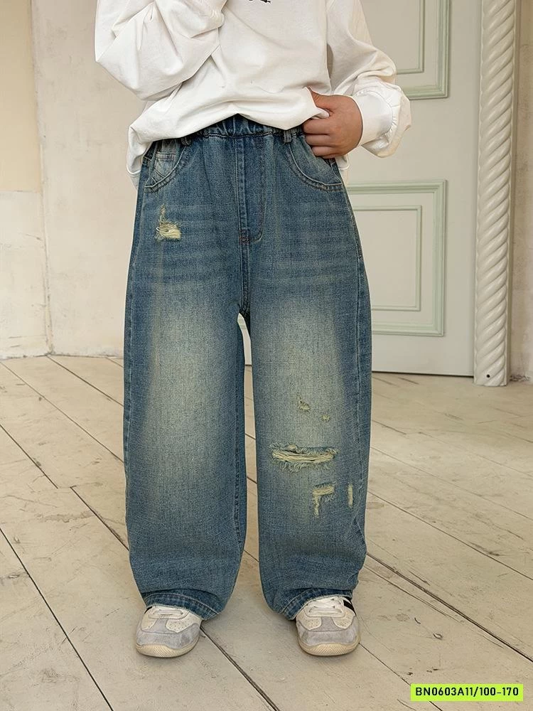 JEANS BAGGY RÁCH GỐI 26A145 AMBB