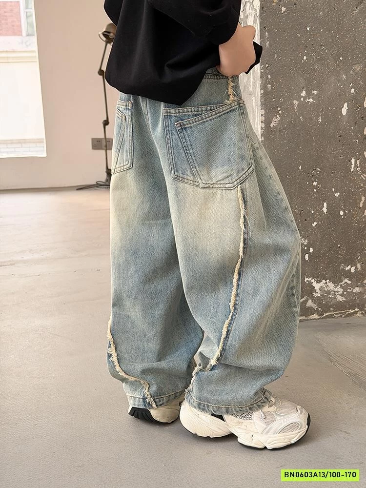 JEANS BAGGY GÂN RÁCH 26A133 AMBB