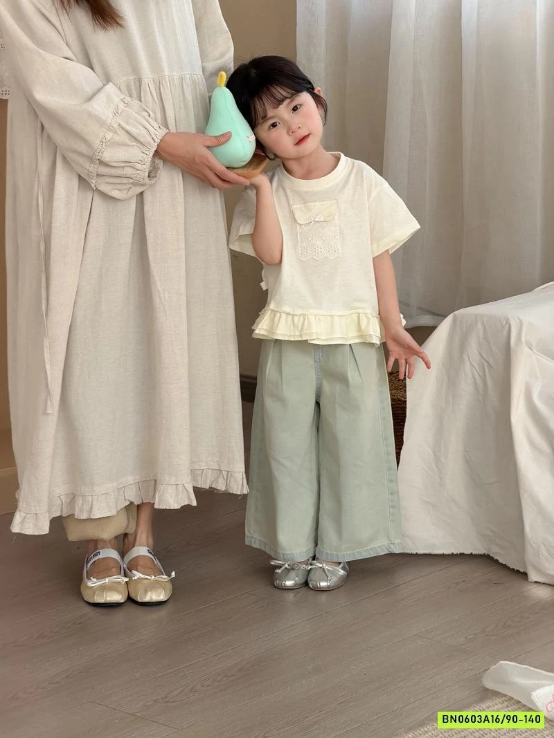 ÁO VIỀN BÈO MIX JEANS SUÔNG