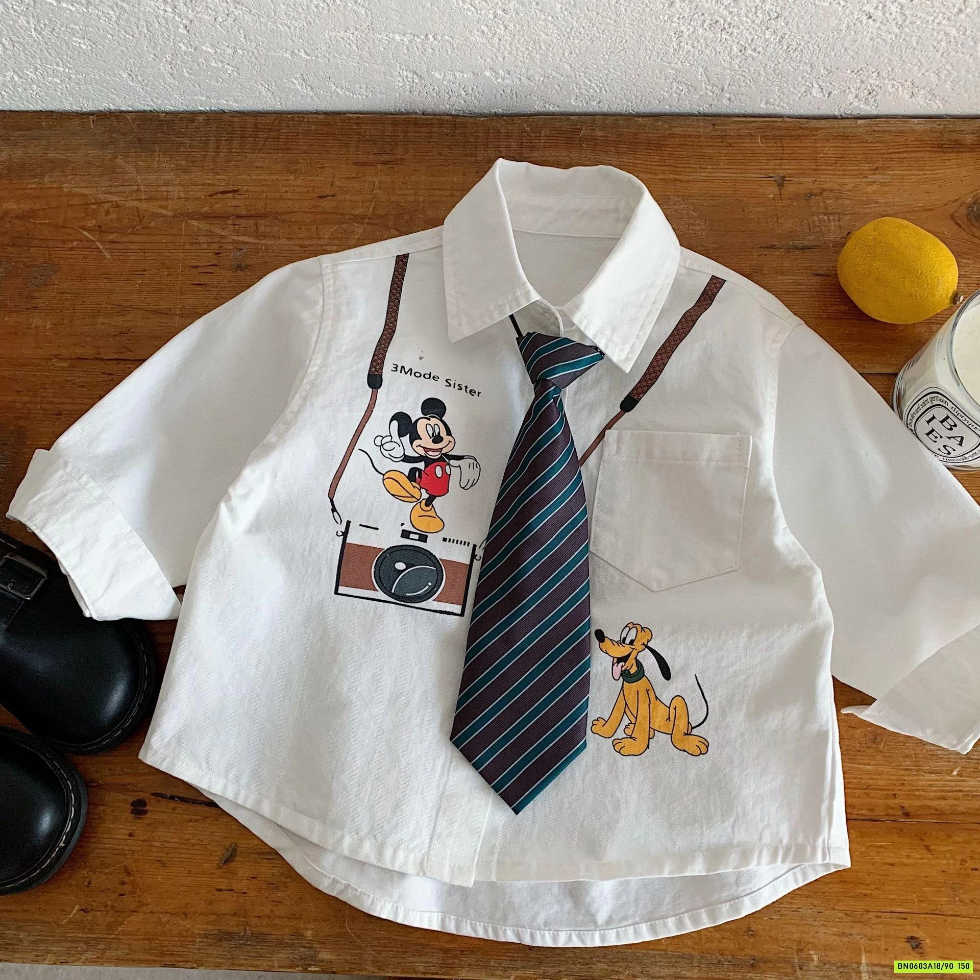 SƠ MI IN HÌNH KÈM CÀ VẠT