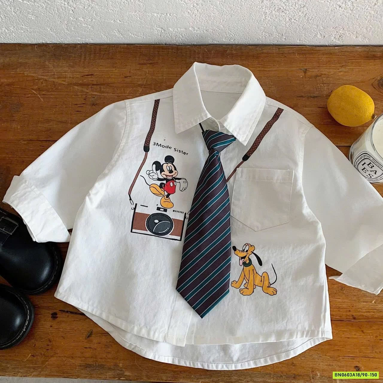 SƠ MI IN HÌNH KÈM CÀ VẠT