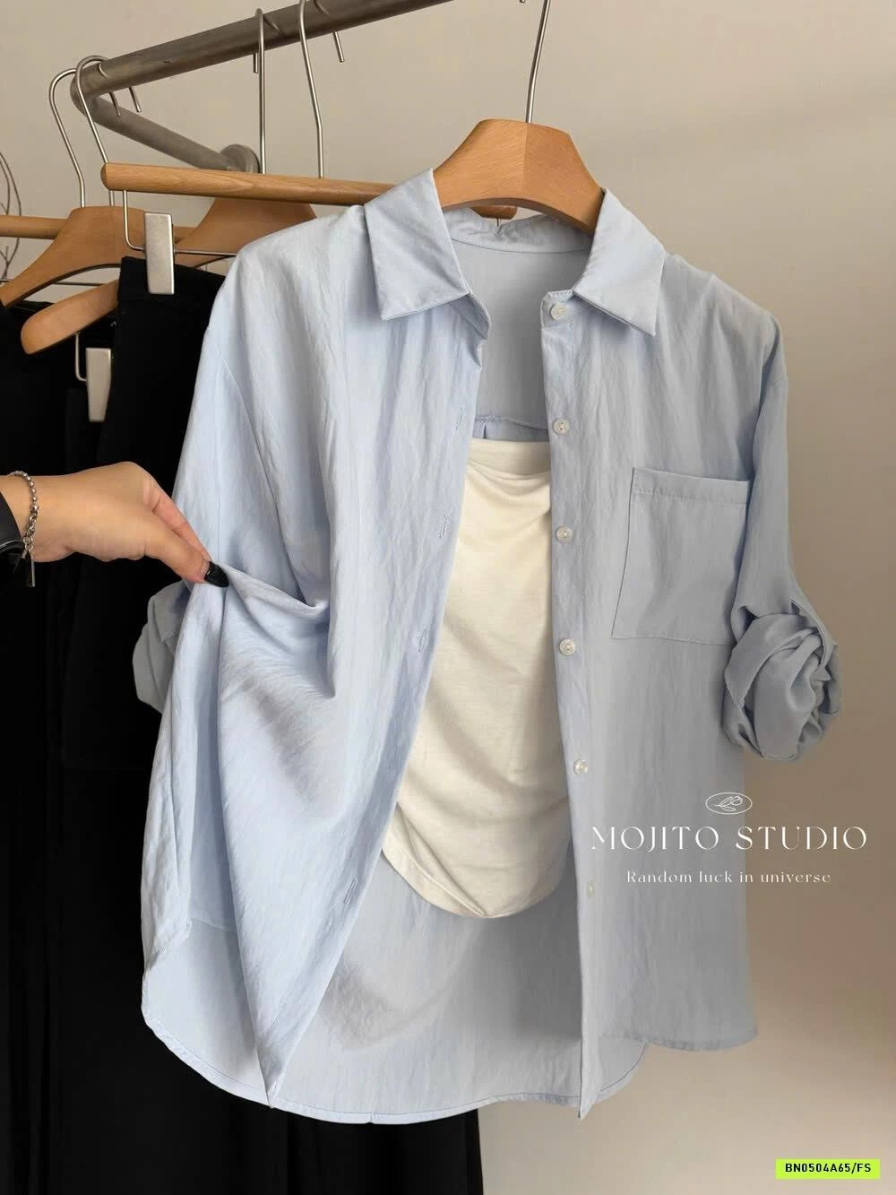 SƠ MI DÀI TAY TRƠN MÀU MOJITO