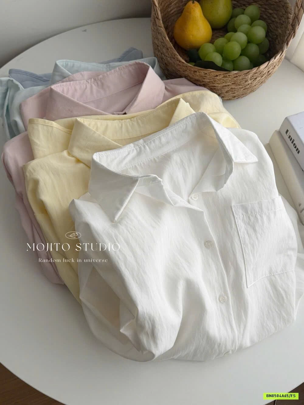 SƠ MI DÀI TAY TRƠN MÀU MOJITO