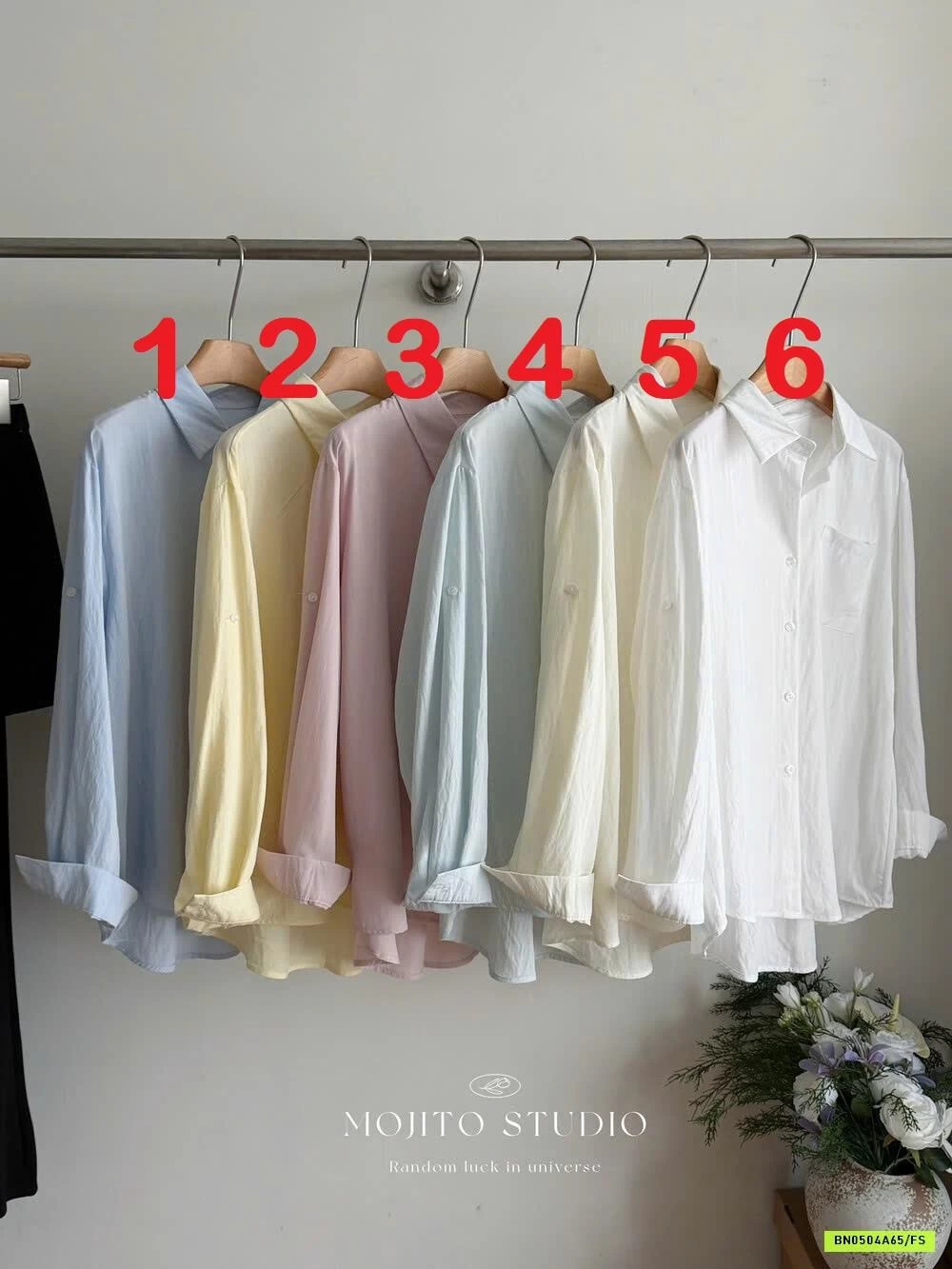 SƠ MI DÀI TAY TRƠN MÀU MOJITO