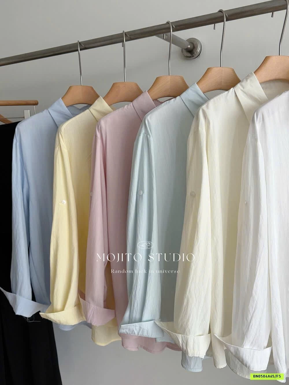 SƠ MI DÀI TAY TRƠN MÀU MOJITO