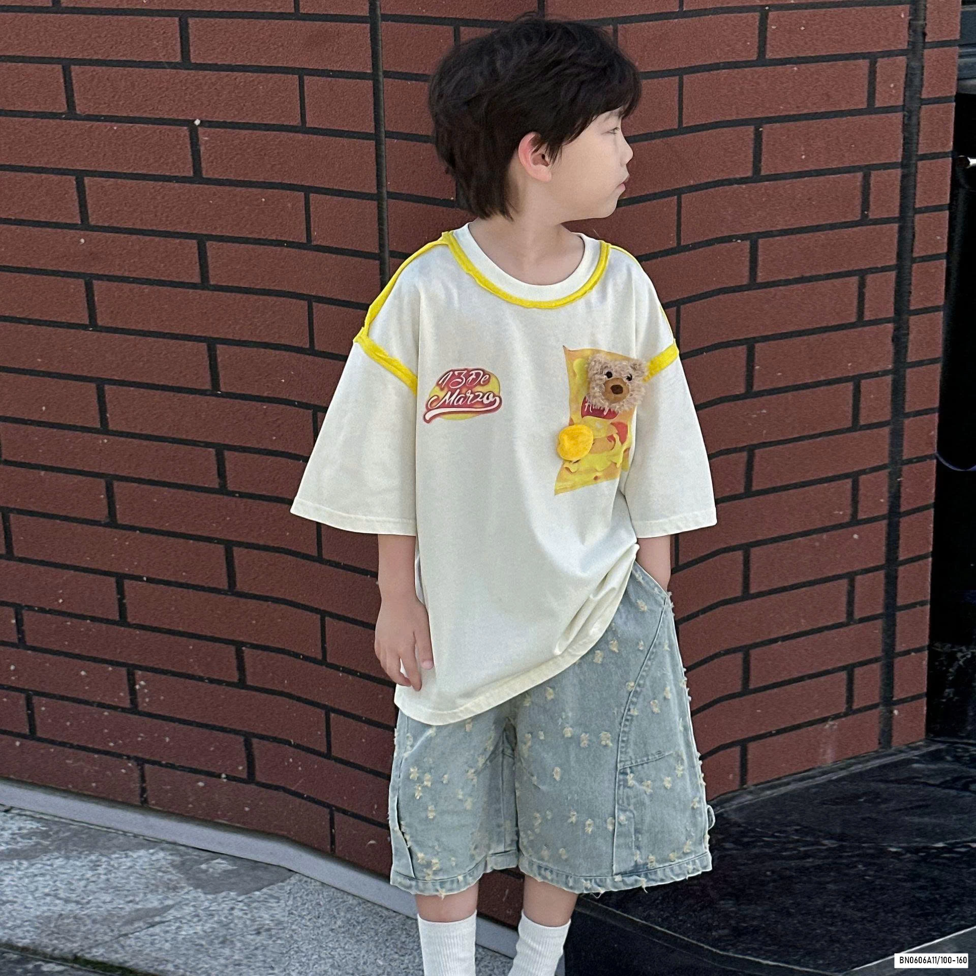 ÁO THUN GẤU MIX SHORT JEANS