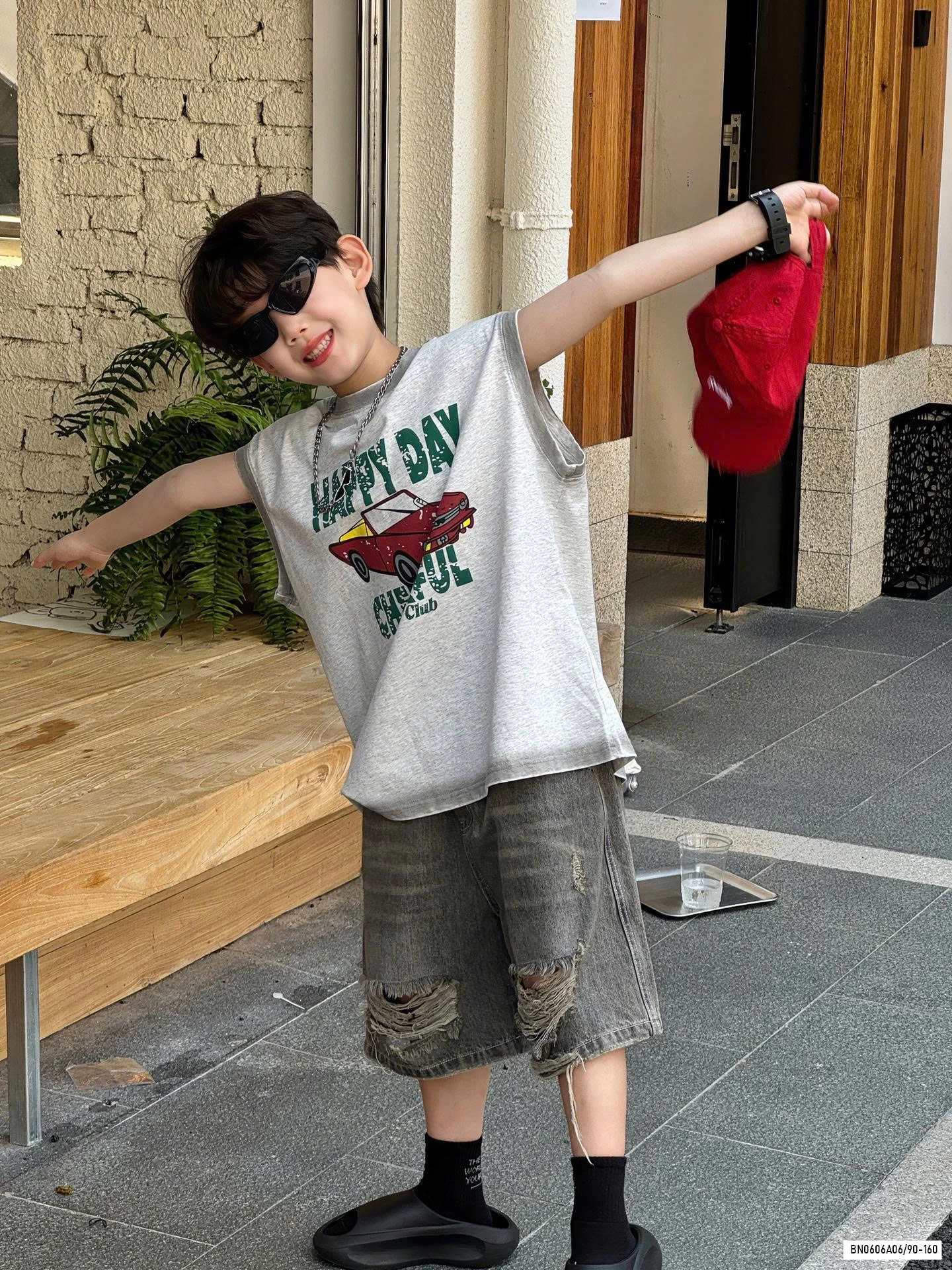 TANKTOP OTO MIX SHORT JEANS RÁCH