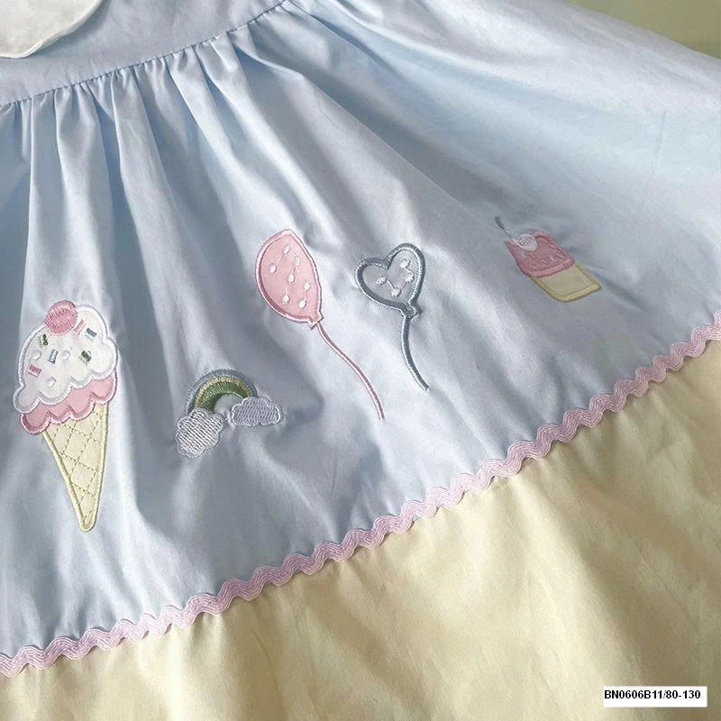 ĐẦM XANH PHỐI MÀU CỔ SEN