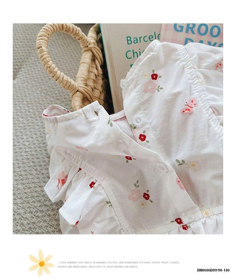 ĐẦM CÔNG CHÚA HỌA TIẾT ĐỎ