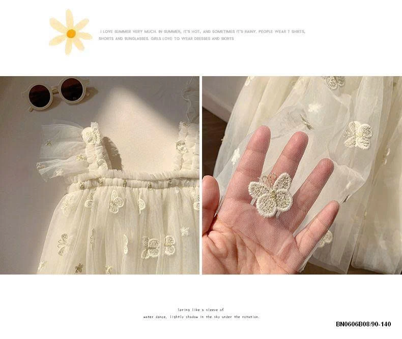 ĐẦM CÔNG CHÚA VOAN THÊU BƯỚM