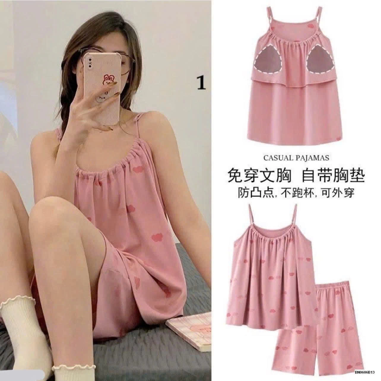 BỘ NGỦ 2 DÂY KÈM ĐỆM NGỰC CHO NỮ