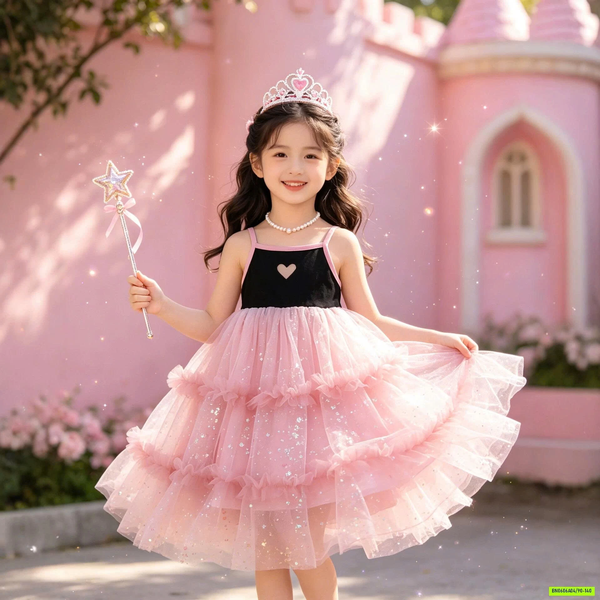 ĐẦM VOAN 2 DÂY HỒNG PREMIUM