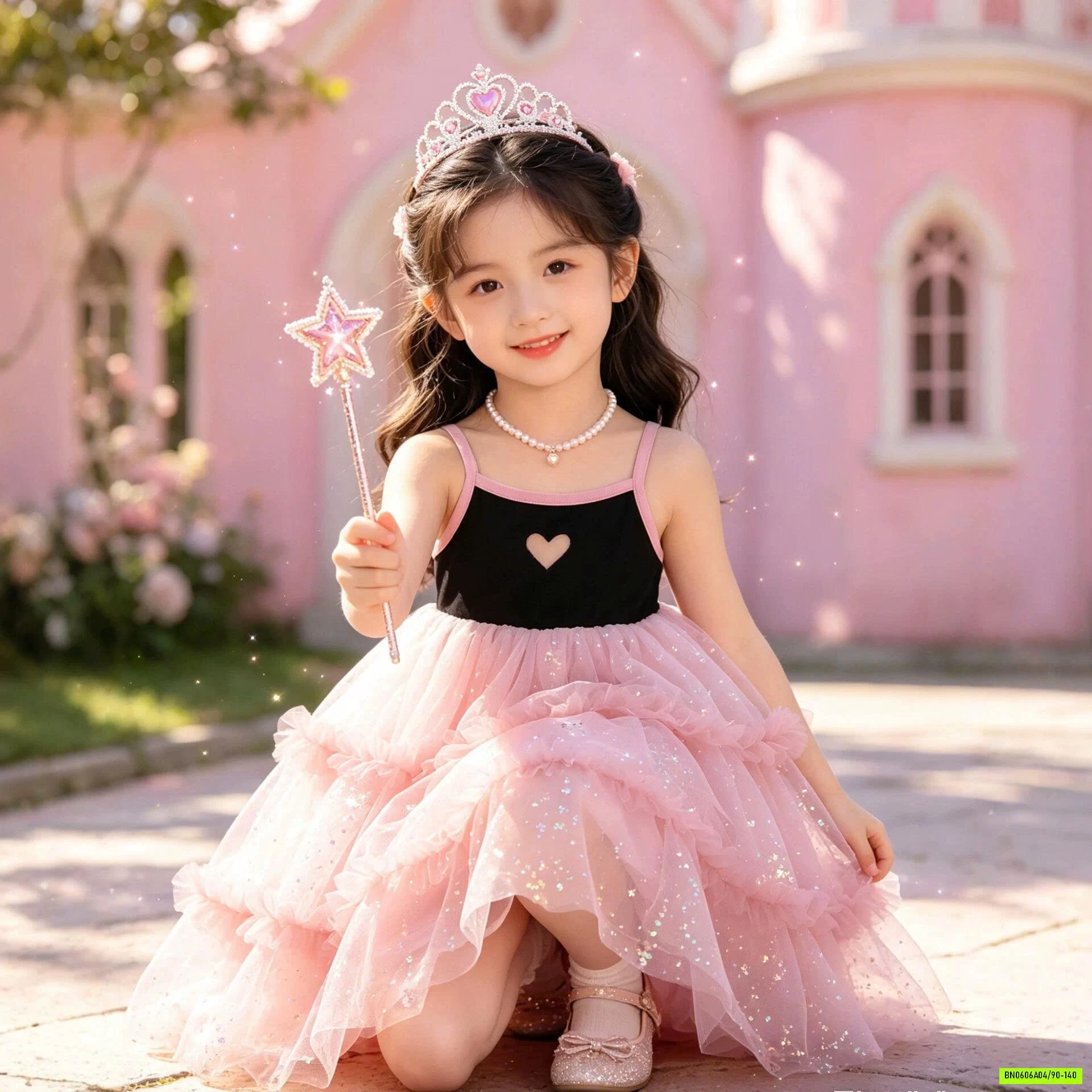ĐẦM VOAN 2 DÂY HỒNG PREMIUM